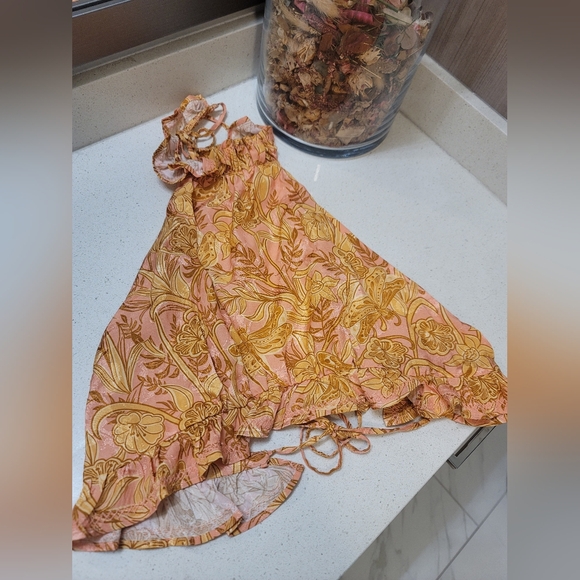 Agua by Agua Bendita Castana Anturios Linen Floral Halter Top Size Small - Picture 1 of 7